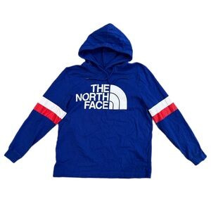 The North Face Hooded Long Sleeve T-Shirt Blue Striped USA Women’s Medium